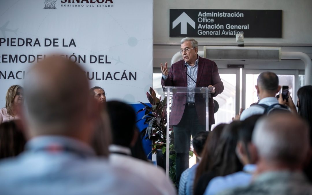 Rocha Moya pone en marcha la ampliación del Aeropuerto de Culiacán