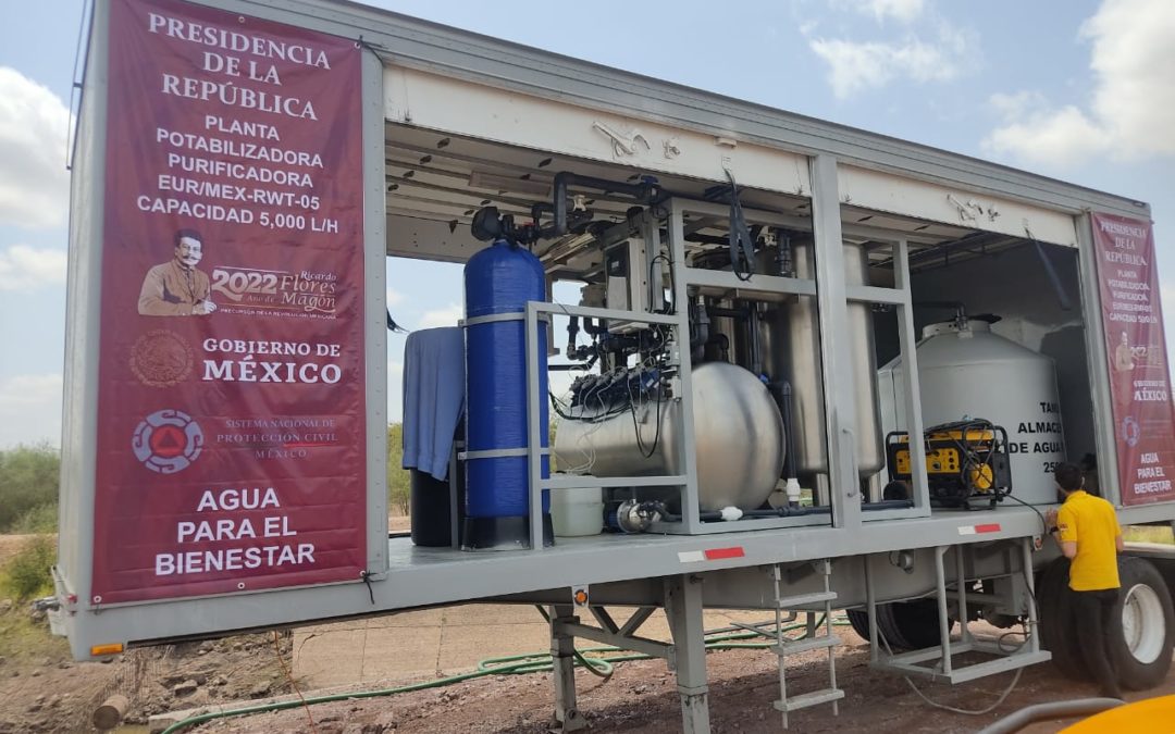 Gobierno del Estado instala 5 plantas potabilizadoras para suministro de agua a la población