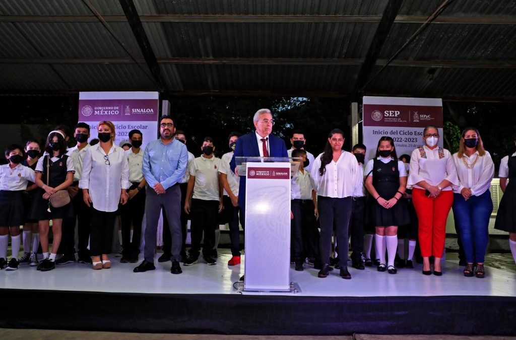 En enlace con el Presidente López Obrador, Rocha Moya, da bienvenida al nuevo ciclo escolar