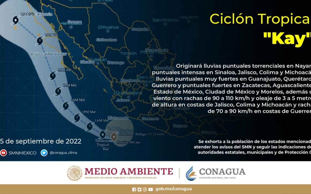 Convoca Protección Civil a tomar medidas preventivas ante Tormenta Tropical «Kay