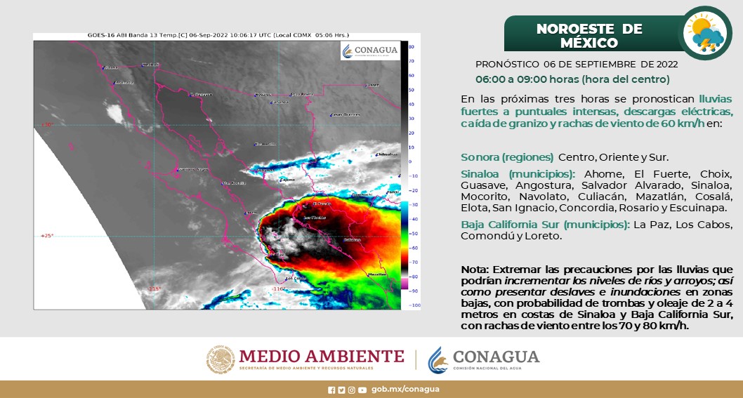 Huracán «Kay» mantendrá lluvias puntuales torrenciales: Protección Civil