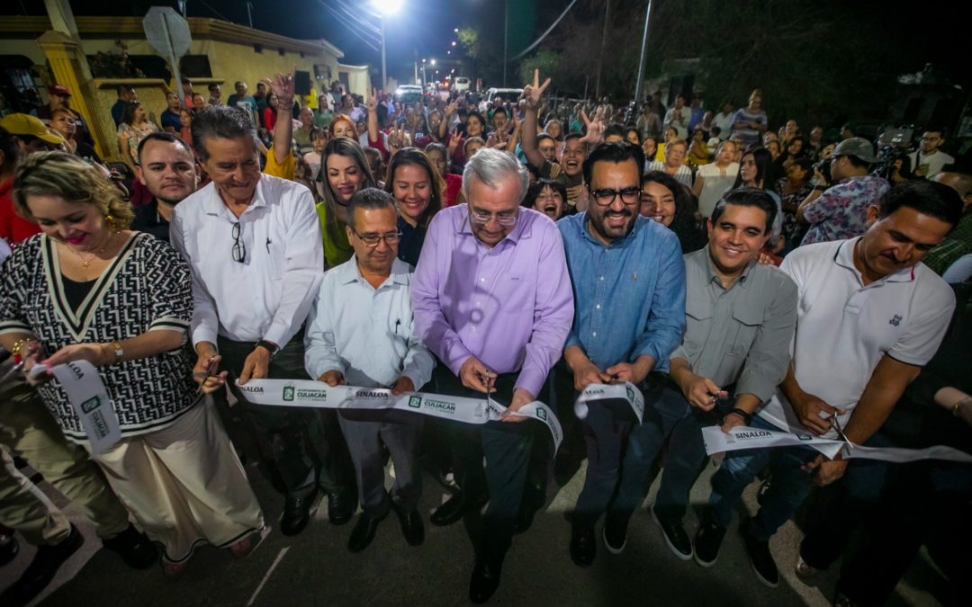 Inaugura Rocha más calles para colonias populares de Culiacán