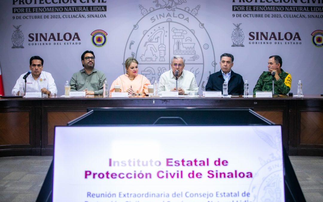 Ante cercanía del fenómeno natural Lidia, preside Gobernador Rocha instalación en sesión permanente del Consejo Estatal de Protección Civil