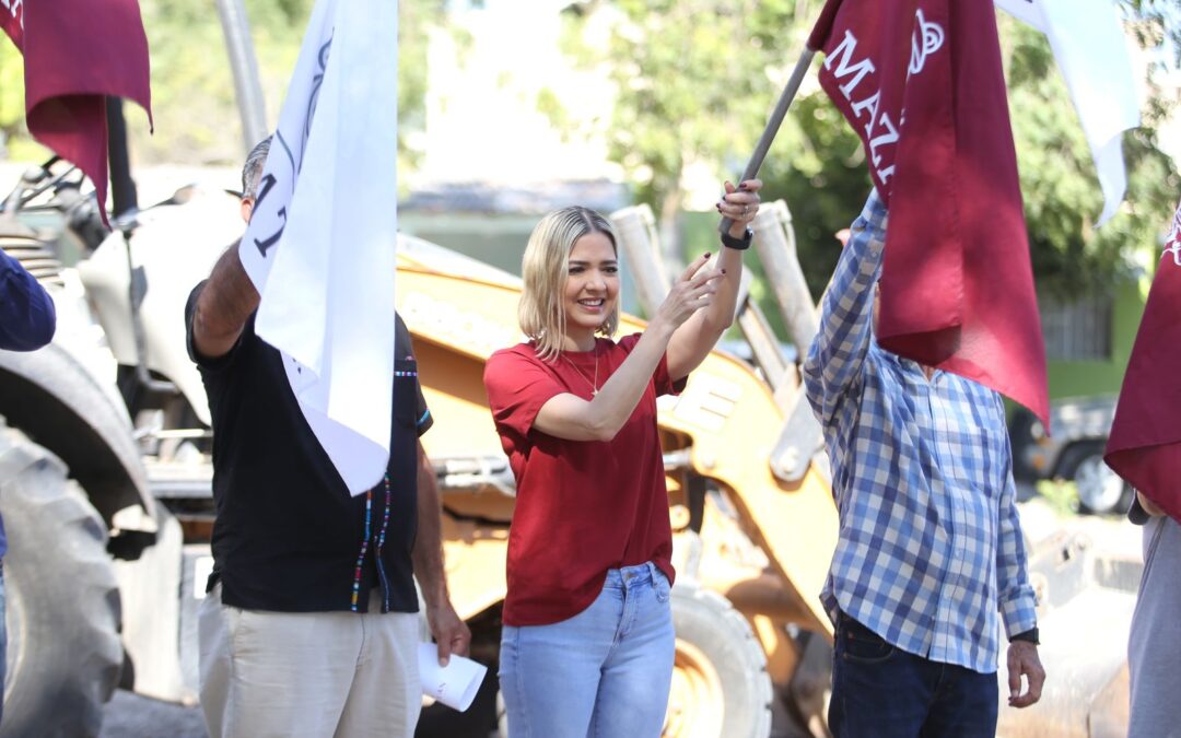 Estrella Palacios da banderazo de construcción de un nuevo espacio deportivo en El Roble